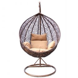 Suspended Chair made of natural and artificial rattan: 195+ Photo options (wicker, macrame, with cover)