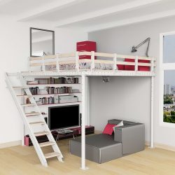 Таванско легло с работна площ (165+ снимки): Оригинални идеи за малки стаи