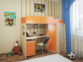 Attic säng med ett arbetsområde (165 + Bilder): Original idéer för små rum