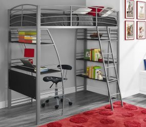 एक कार्य क्षेत्र (165+ फ़ोटो) के साथ अटारी बिस्तर: छोटे कमरों के लिए मूल विचार