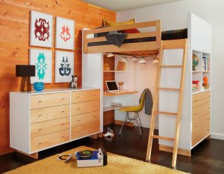سرير العلية مع منطقة عمل (165+ صور): الأفكار الأصلية للغرف الصغيرة
