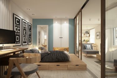 Легло подиум в апартамента: 205+ (Снимка) Идеи и препоръки за интериора (с чекмеджета, с разтегателно легло, в ниша)