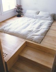 Bed podium in the apartment: 205+ (Photo) Ideas and recommendations for the interior (with drawers, with a pull-out bed, in a niche)