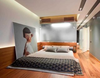 Podio de cama en el apartamento: 205+ (Foto) Ideas y recomendaciones para el interior (con cajones, con una cama extraíble, en un nicho)
