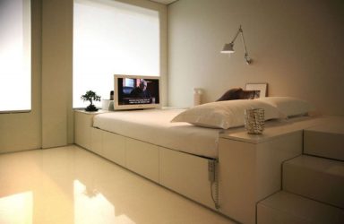 Bedpodium in het appartement: 205+ (Foto) Ideeën en aanbevelingen voor het interieur (met laden, met een opklapbed, in een nis)