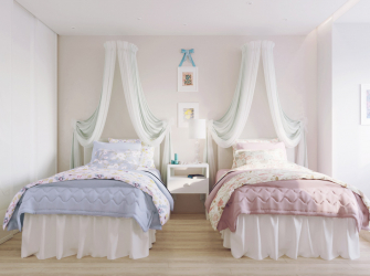 Design de cama de luxo com um dossel para o conforto romântico. 160+ (Fotos) para quartos para adultos e crianças (+ Avaliações)