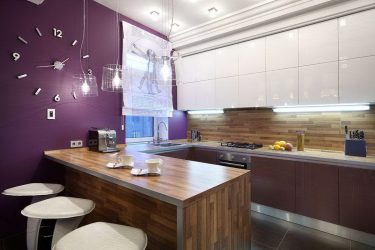 การออกแบบห้องครัวพร้อมบาร์ (220+ ภาพ) - ความสามารถในการสร้างการตกแต่งภายในที่สวยงามและทันสมัย