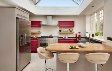 바 (220+ 사진)가있는 주방 디자인 - 아름답고 현대적인 인테리어를 만드는 능력