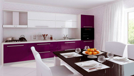 Violet cuisine: a fascinating spirit or aura of peace? 170+ (Photos) for impeccable interior design