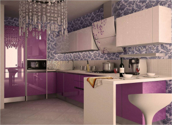 La cucina viola: uno spirito affascinante o un'aura di pace? 170+ (Foto) per un interior design impeccabile