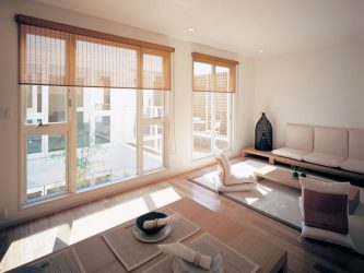 Ontwerp van het appartement in Japanse stijl: kalmeer je huis. 220+ (Foto's) Interieurs in verschillende kamers (keuken, woonkamer, badkamer)