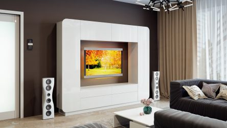 Perabot untuk ruang tamu dengan gaya moden (115+ Foto): Semua yang anda perlu ketahui untuk mencipta reka bentuk yang bergaya