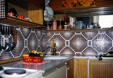 Mosaik på förklädet för köket (175+ bilder): Modernt, bekvämt, praktiskt. Glas, pärlemor eller metall?