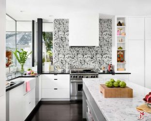 Kertas dinding moden untuk dapur (240 + Foto): Katalog Idea