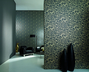 Papel de parede com serigrafia - uma obra de arte em um interior. Design exclusivo de seda 125+ Photo