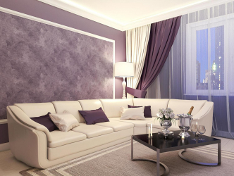 Oturma odası, yatak odası ve diğer odaların tasarımında leylak rengi duvar kağıdı. Başarılı kombinasyonlar ve kombinasyonlar (90+ Fotoğraf)