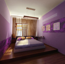 Тапет лилав цвят в дизайна на хола, спалнята и другите стаи. Успешни комбинации и комбинации (над 90 снимки)