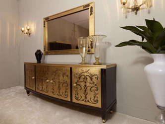Patina trong nội thất - Cao quý trong nhà của bạn. 180+ (ảnh) với hiệu ứng vàng, bạc và kim loại khác