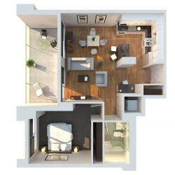 Plan du premier appartement (d'une pièce) de (210+ photos) de A à Z, tous styles