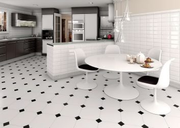 Kitchen tiles on the floor: 150+ Photos of the secrets of beautiful design