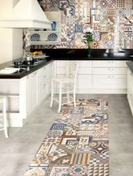 Keukentegels op de vloer: 150+ Foto's van de geheimen van mooi design