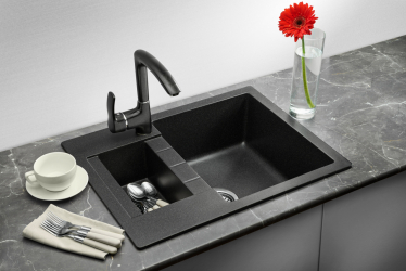 Stone sinks - A beautiful addition to the kitchen. 175+ (Photo) round, square and corner. Choose with us