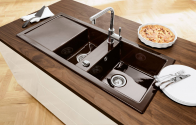 Stone sinks - A beautiful addition to the kitchen. 175+ (Photo) round, square and corner. Choose with us