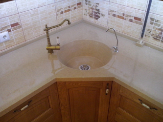 Taş lavabolar - Mutfağa güzel bir ektir. 175+ (Fotoğraf) yuvarlak, kare ve köşe. Bizimle seçiniz