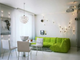 Ο συνδυασμός ανοιχτό πράσινου χρώματος σε μοντέρνους μοντέρνους εσωτερικούς χώρους: 185+ (Φωτογραφία) Σχεδιασμός για την κουζίνα, σαλόνι, κρεβατοκάμαρα
