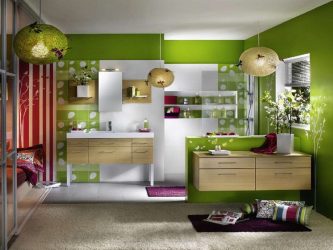 การรวมกันของสีเขียวอ่อนในการตกแต่งภายในที่ทันสมัยทันสมัย: 185+ (ภาพ) ออกแบบสำหรับห้องครัว, ห้องนั่งเล่น, ห้องนอน
