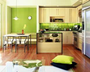 A combinação de cor verde clara em modernos interiores modernos: 185+ (Foto) Design para a cozinha, sala de estar, quarto