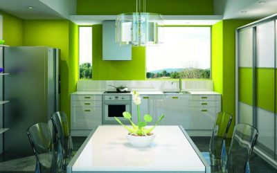 مزيج من اللون الأخضر الفاتح في التصميمات الداخلية العصرية: 185+ (صور) تصميم للمطبخ ، غرفة المعيشة ، غرفة النوم
