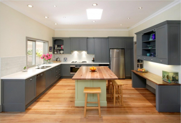 Cozinha cinza: 50 tons de variações interiores. 250+ combinações (foto) no design