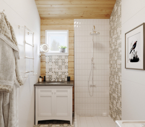 Скандинавски бани: простота, удобство и комфорт (200+ снимки). Създайте комфортна зона за себе си