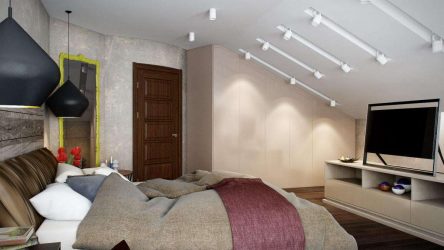 Idéias de design surpreendentes Quartos no sótão: 200 + (Foto) Interiores em estilo contemporâneo