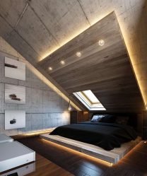 Idea reka bentuk yang menakjubkan. Bilik tidur di loteng: 200+ (Foto) Bahagian dalam Gaya kontemporari