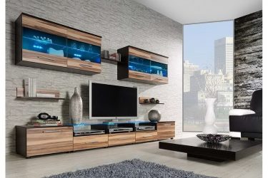 거실 (370+ 사진)에있는 현대 벽 : 현대 방 작풍