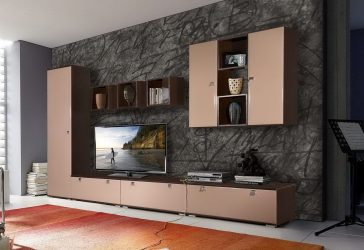 Dinding moden di ruang tamu (370+ Foto): Gaya bilik moden