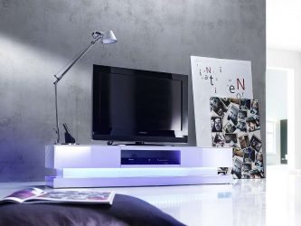 Modern tarzdaki komidinler: 200+ (Fotoğraf) TV için özgün fikirler (köşe, beyaz, cam)