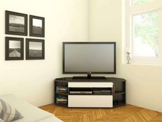 Bàn cạnh giường ngủ theo phong cách hiện đại: 200+ (Ảnh) Ý tưởng ban đầu cho TV (góc, trắng, kính)