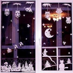 How to make decorations on the windows of paper with their own hands? (150+ Photos). We meet the new 2018 Year of the Dogs beautifully
