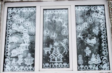 How to make decorations on the windows of paper with their own hands? (150+ Photos). We meet the new 2018 Year of the Dogs beautifully