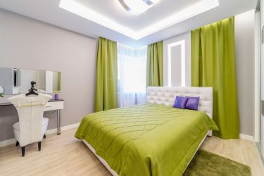 Comment faire d'un intérieur de chambre vert le meilleur endroit pour se détendre? 175+ (Photos) Options de conception (rideaux, papier peint, murs)