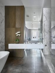مرآة في الحمام مع أضواء (200+ صور): التطبيق العملي والأصالة لهذه الفكرة. اختر ملحقات إضافية (مقبس / ساعة / مسخنة)