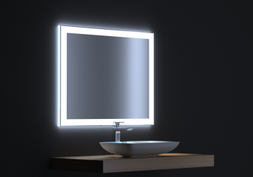 Mirror in the bathroom with lights (200+ Photos): Practicality and originality of the idea. Choose additional accessories (socket / clock / heated)