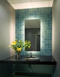 Cermin di bilik mandi dengan lampu (200+ Foto): Praktikal dan keaslian idea itu.Pilih aksesori tambahan (soket / jam / dipanaskan)